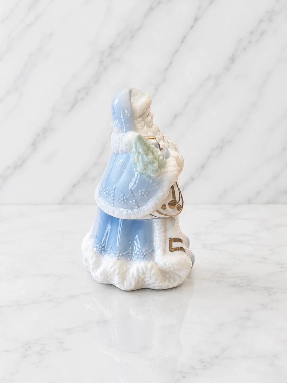 Ceramic Holiday Santa Claus Jewelry Box